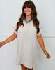 Stone Short Sleeve Shirt Dress (Reg & Plus)