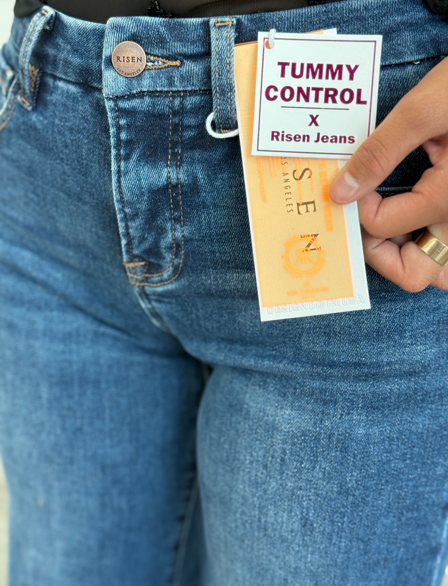 Risen A Little Frayed Dark Jeans (Reg & Plus)