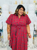 Red Plaid Puff Sleeve Midi Dress (Reg & Plus)