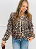 Leopard Multi Quilted Tie Front Jacket (Reg & Plus)