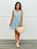 Light Denim Pearl Studded Mini Dress (Reg.)