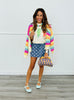 Rainbow Striped Sweater Cardigan (Reg & Plus)