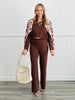 Dark Brown Elite Sweater & Pant Set (Reg & Plus)