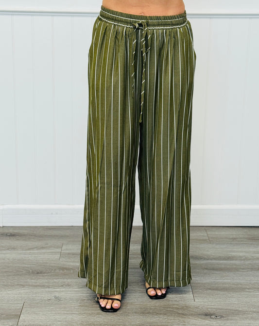 Army High Waist Striped Palazzo Pants (Reg.)