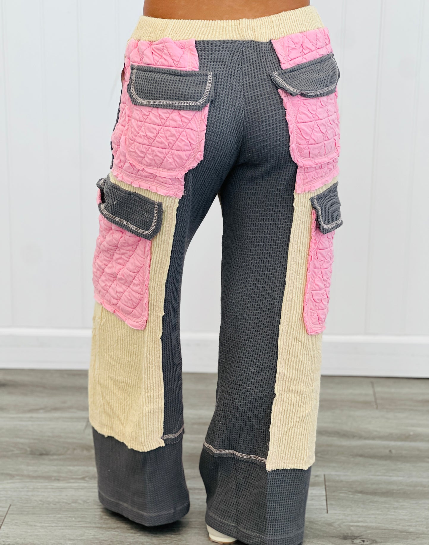 POL Candy Pink/Grey Multi Fabric Pants (Reg.)
