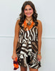 Beaded Halter Neck Satin Mini Dress (Reg.)