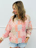 Blush Floral Patchwork Sweatshirt Top (Reg. & Plus)