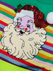 Queen Of Sparkles Green Rainbow Striped Santa Claus Sweater (Reg. & Plus)