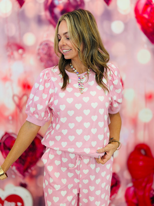 Baby Pink Hearts Terry Top (Reg.)