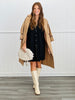 Black Twill Suede Mini Shirt Dress  (Reg & Plus)