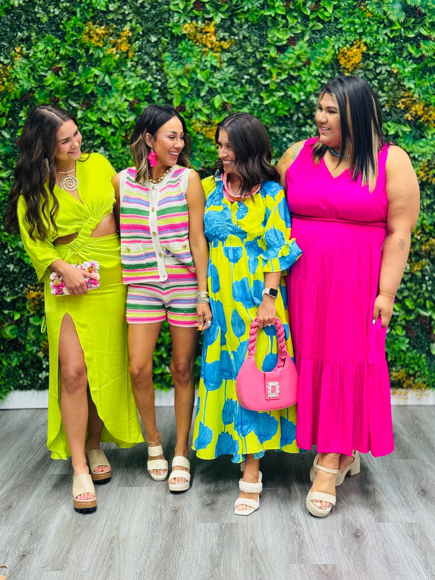 Pink Shirred Shoulder Tiered Maxi Dress (Reg. & Plus)