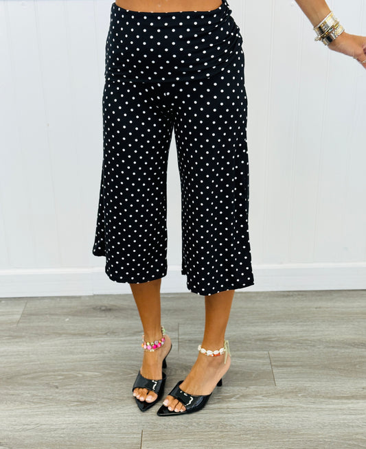 Polka Dot Fold Over Gaucho Pants (Reg.)