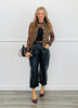 Black Pleather Barrel Pants (Reg.)