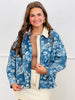 Denim Blue On Blue Floral Print Jacket (Reg.)
