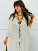 Vanilla Cream Front Tie Tassel Longline Cardigan (One Size)