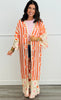 POL Orange Multi Longline Crochet Sweater Cardigan (Reg.)