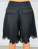 Black Lace Detailed Long Shorts (Reg.)