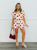 Red Polka Dot Puff Sleeve Blouse (Reg.