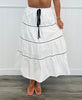 Lace Inserts Poplin Midi Skirt (Reg & Plus) - 2 Colors