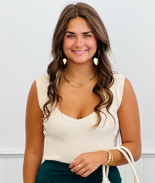 Tan Sweater Knit Bodysuit (Reg & Plus)