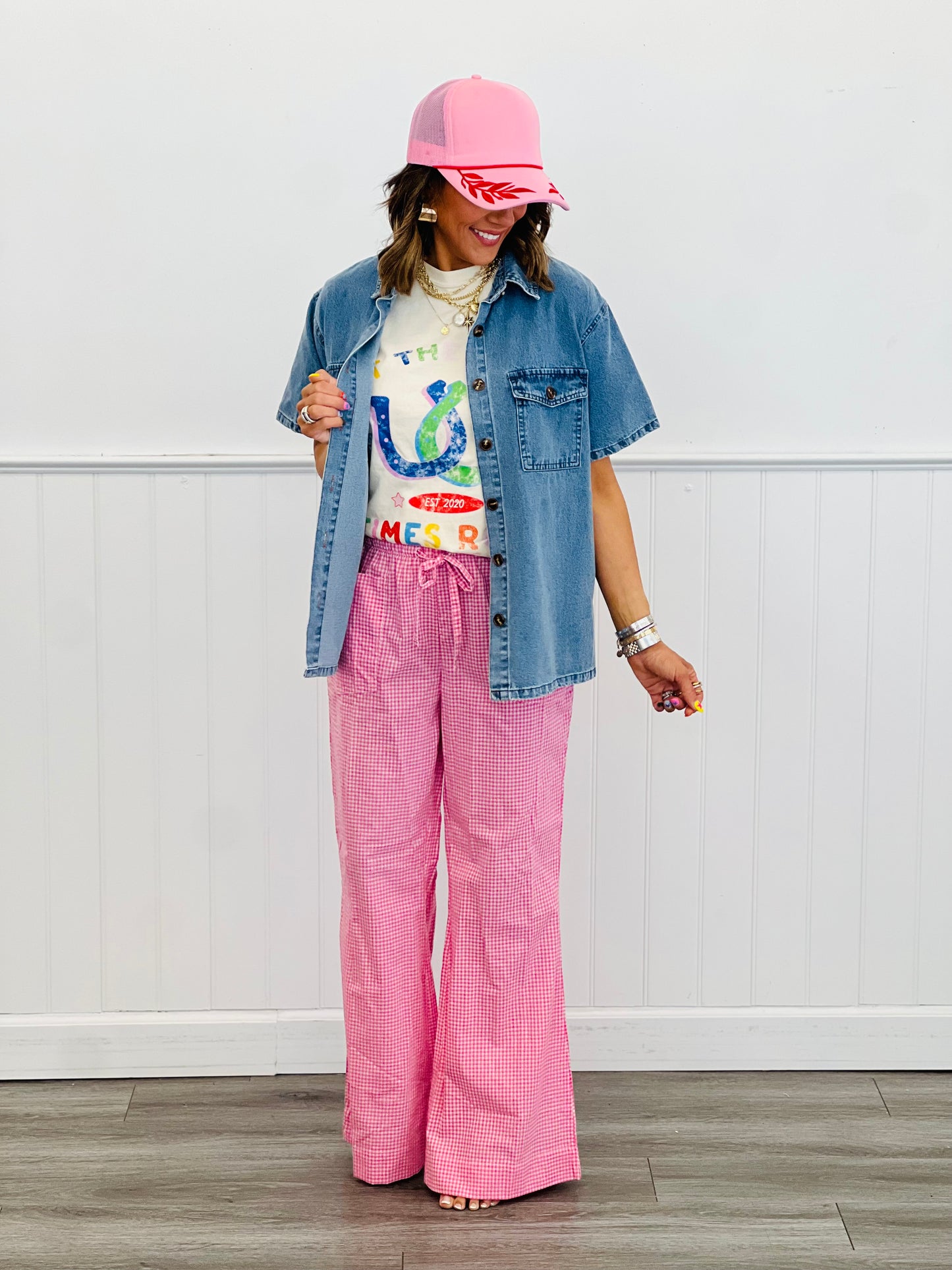 Denim Button Down Top (Reg.)- 2 Colors