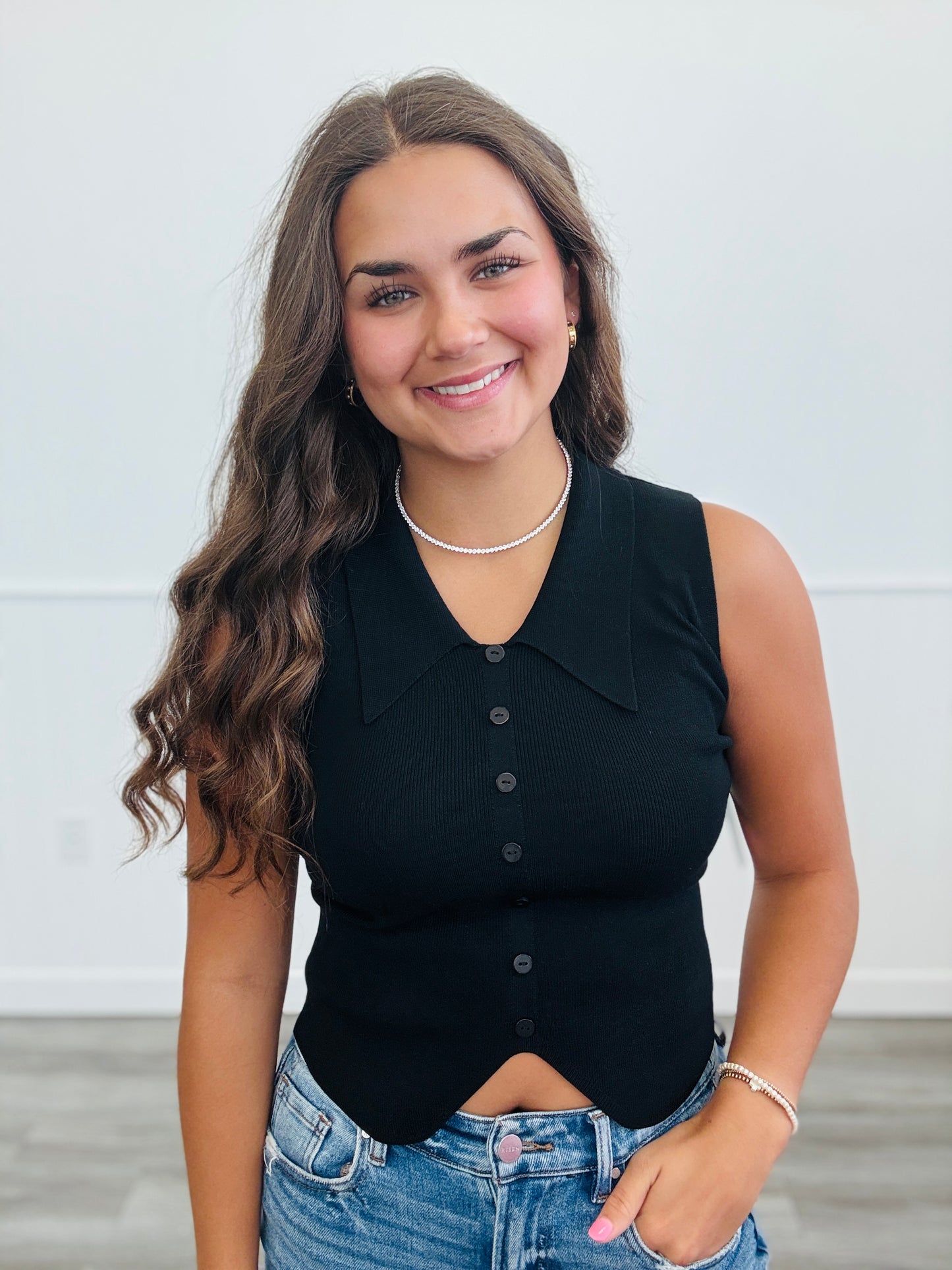 Emmy Knit Button Down Top (Reg)-3 Colors
