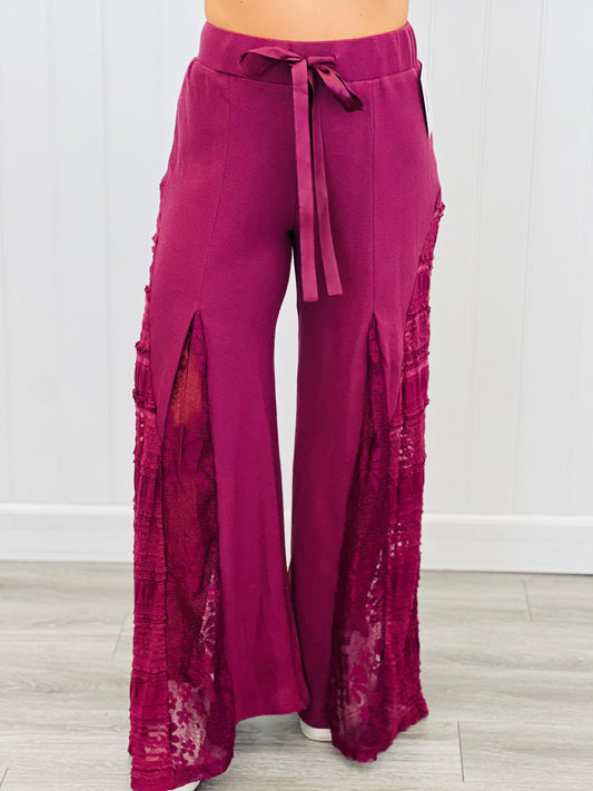 POL Red Bean Lady In Lace Wide Pants (Reg.)