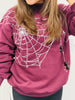 Black Cherry Sequined Spider Web Sweatshirt (Reg. and Plus)