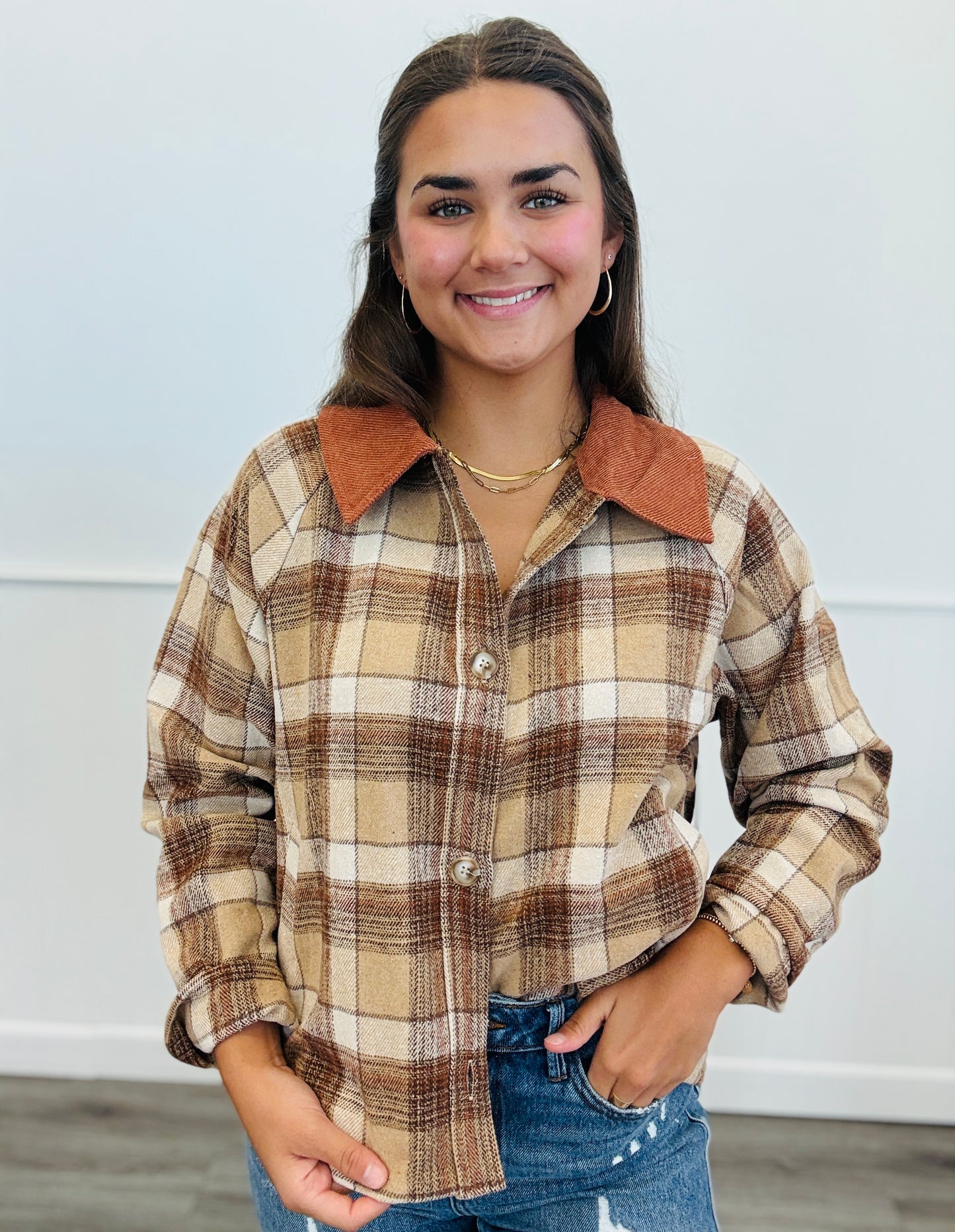 Taupe Plaid Barn Jacket (Reg.)