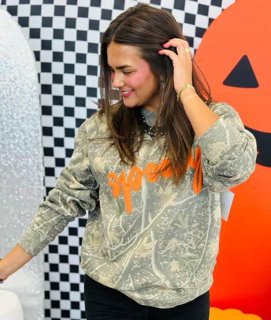 Spooky Camo Sweatshirt (Reg. and Plus)