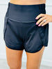 Black Highwaist Athleisure Split Shorts (Reg)