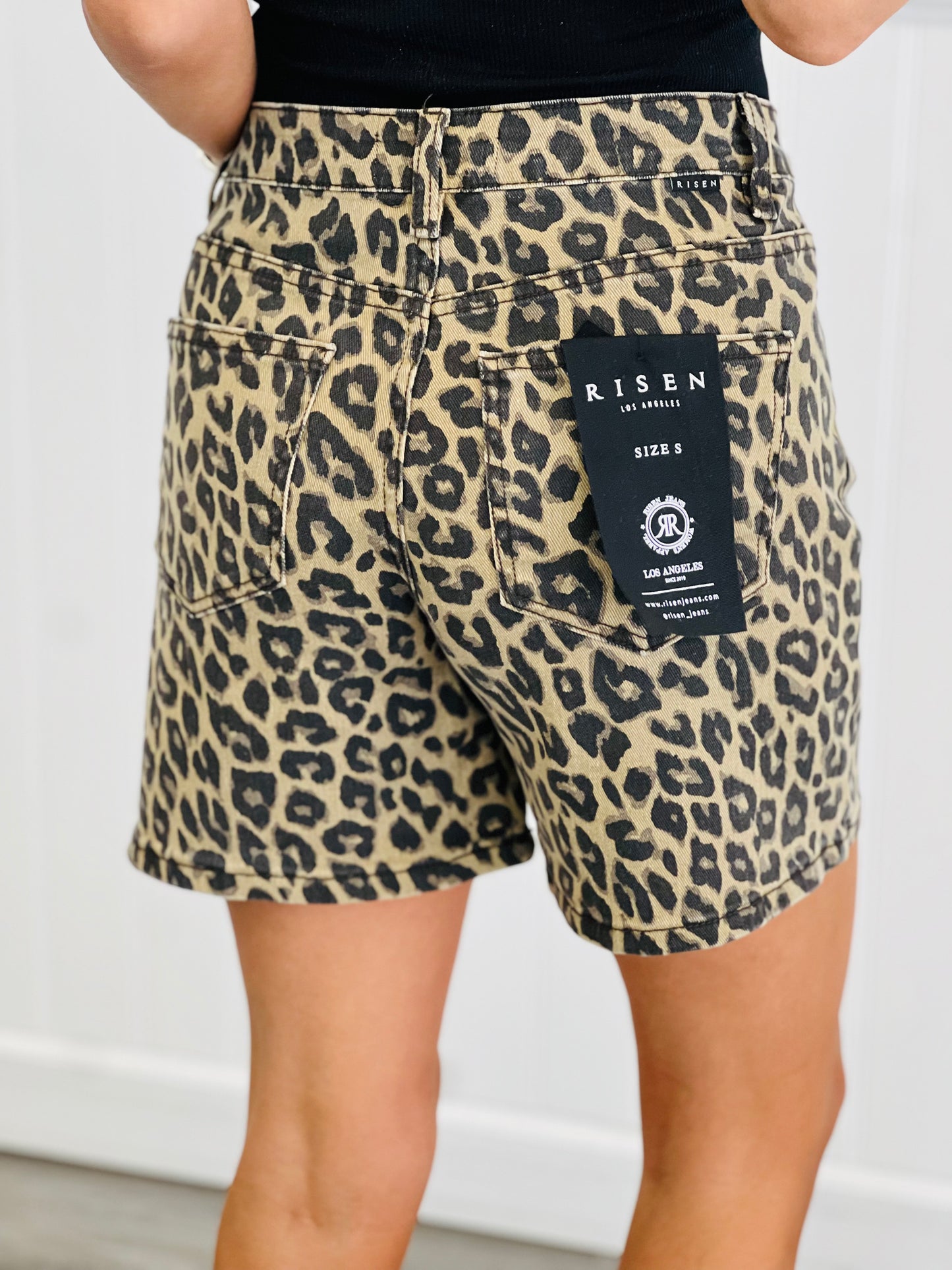 Risen Leopard Tummy Control Mid Length Shorts (Reg & Plus)