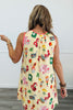Butter Yellow Fruit & Food Print Mini Dress (Reg.)