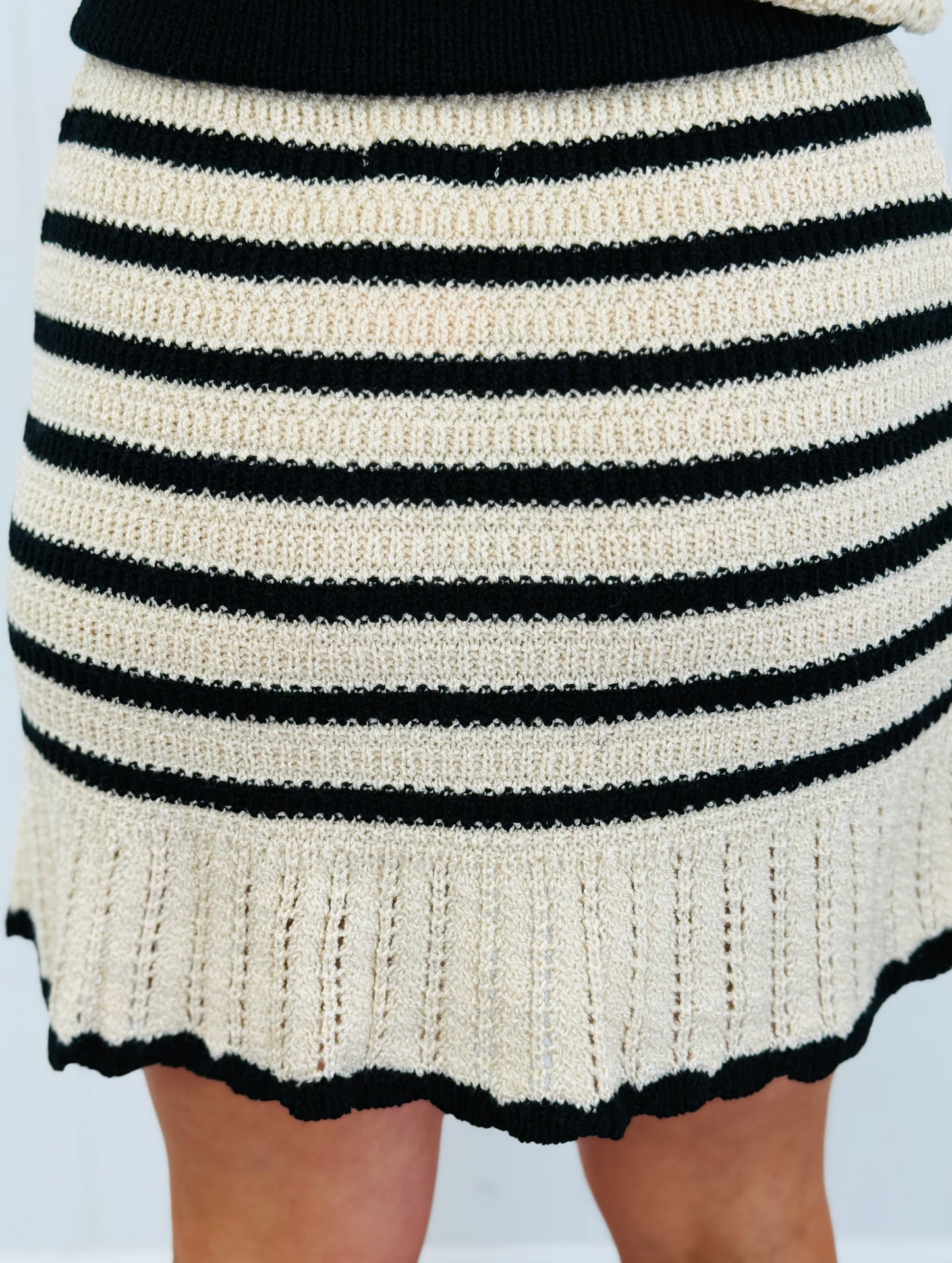Oatmeal/Black Riviera Sweater & Mini Skirt Set (Reg.)