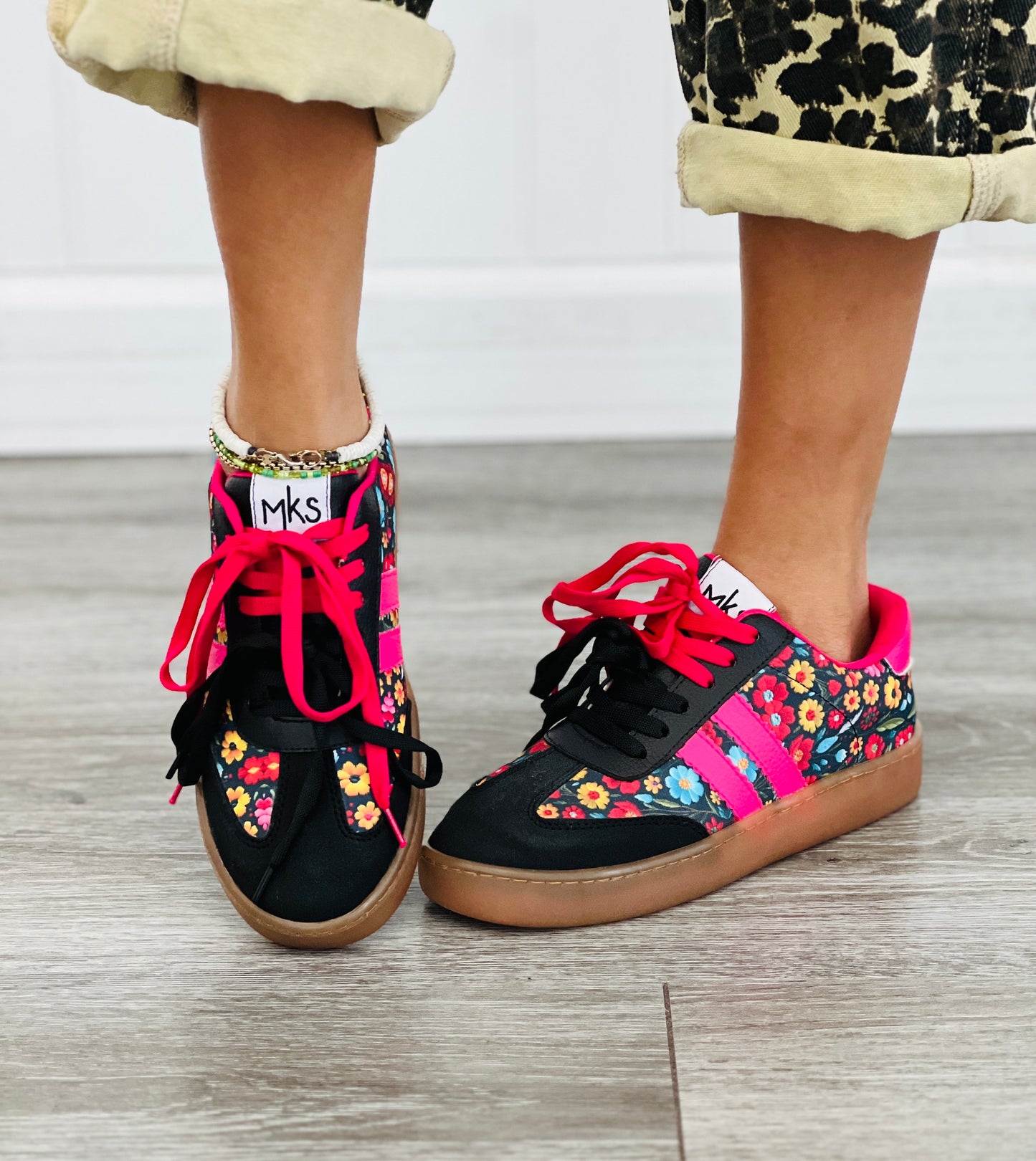 Fuchsia Floral Best Bud Sneakers