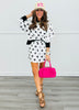 Black/White Polka Dot Printed Terry Skort Set (Reg. and Plus)