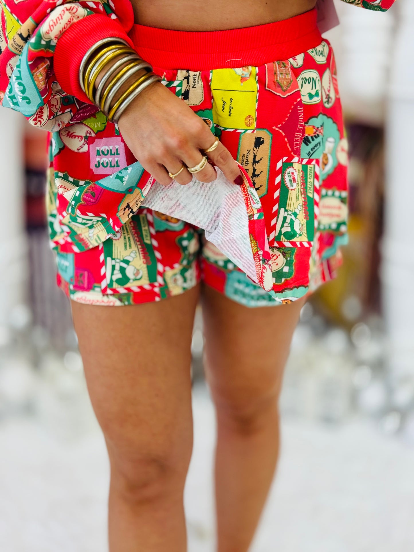 Christmas Print Sweatshirt & Shorts Set (Reg.)