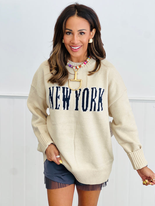 Cream New York Graphic Sweater Top (Reg.)