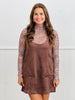 Chestnut Faux Suede Shift Mini Dress (Reg.)