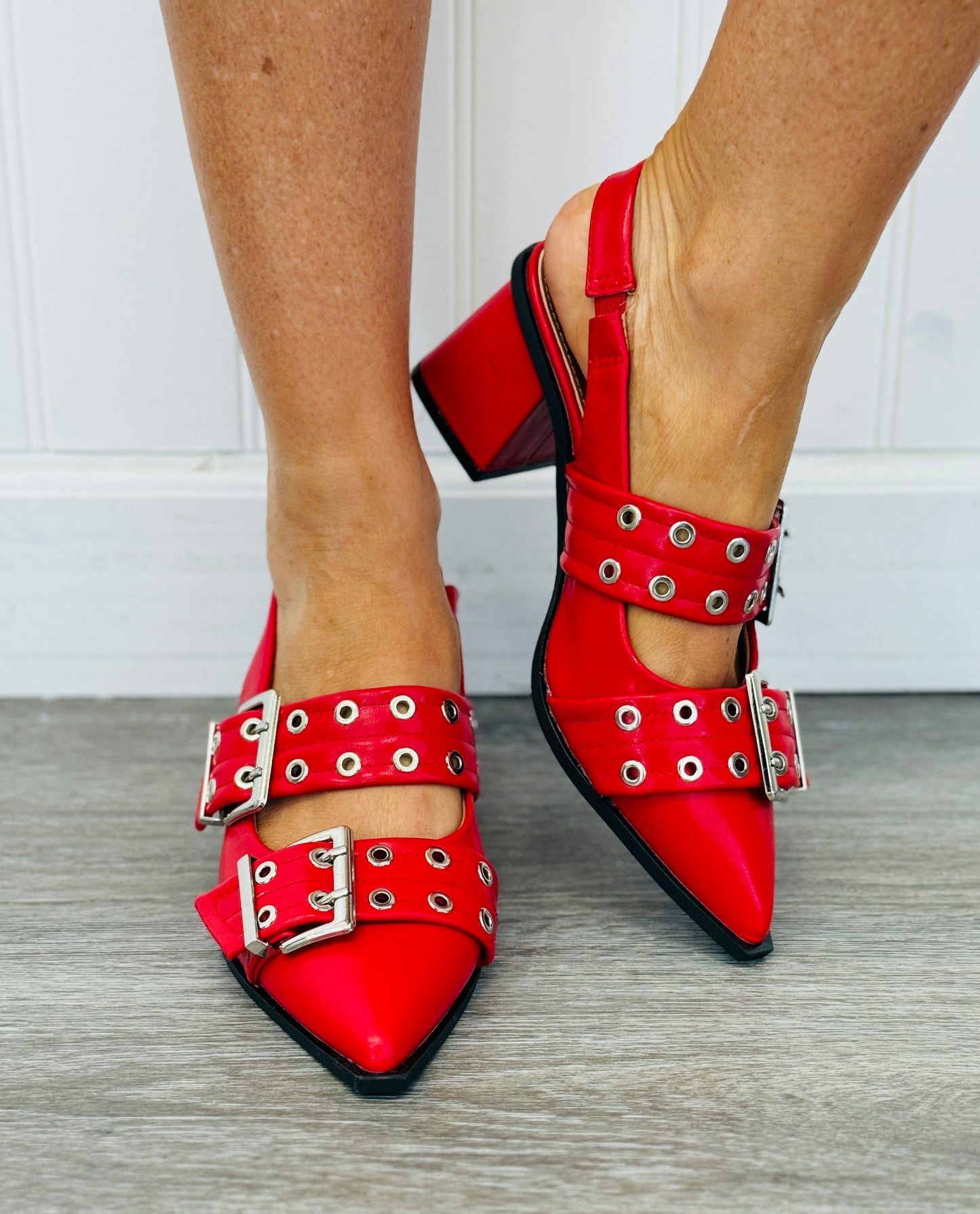 Red Rule Breaker Slingback Heels