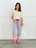 Lilac Striped Twill Barrel Pants (Reg & Plus)