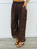 Coffee Floral Zip Up Top & Pants Set (Reg.)