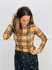 Plaid Check Long Sleeve Mesh Top (Reg & Plus)-2 Colors