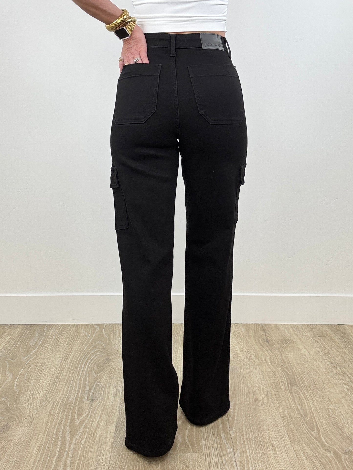 Judy Blue Black Make Your Day Cargo Jeans (Reg. and Plus)