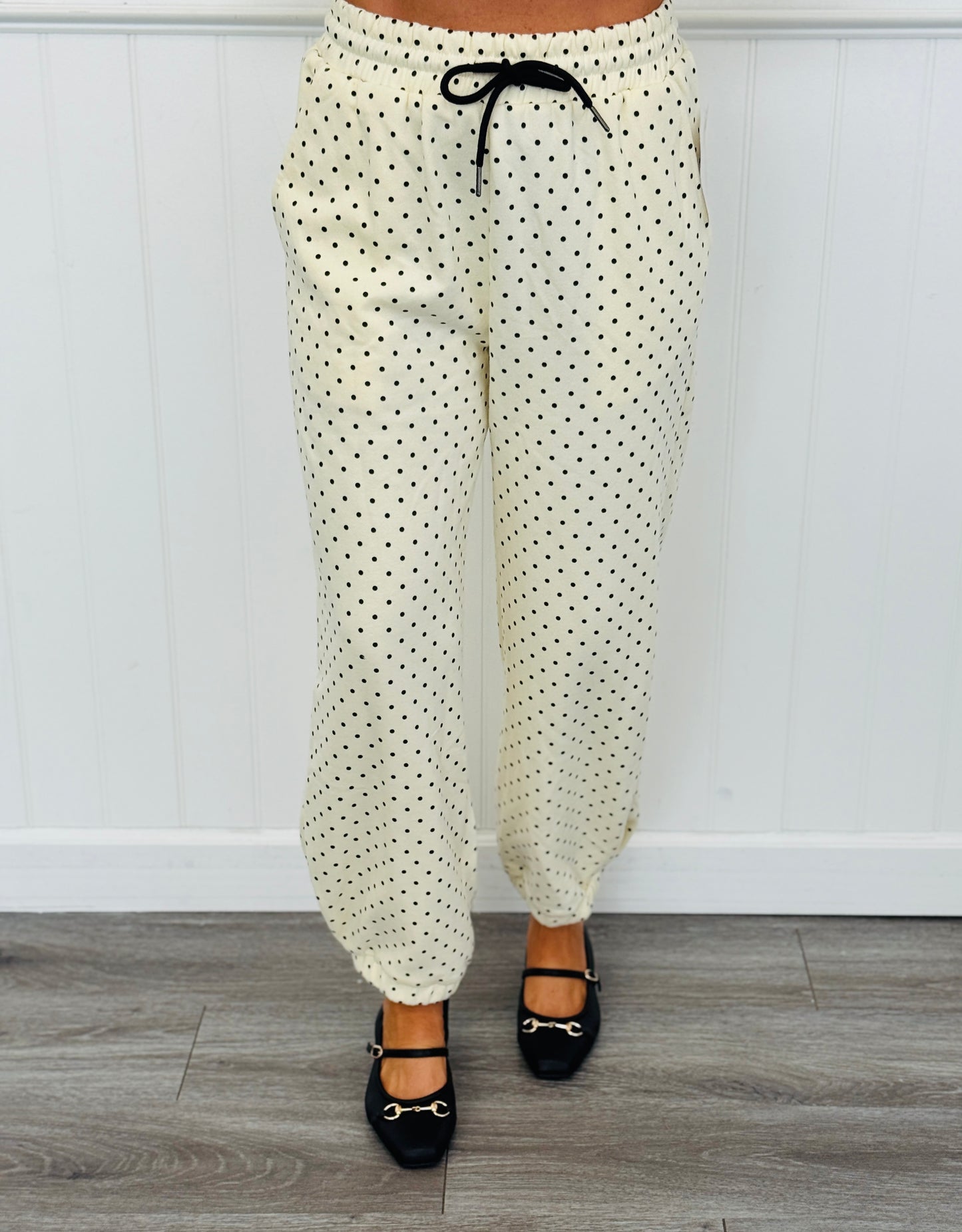 Cozy Micro Polka Dot Jogger Pants (Reg.) - 2 Colors