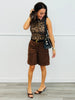 Brown Suede Knee Length Bermuda Shorts (Reg.)