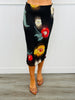 Black/Red Floral Mesh Midi Skirt (Reg. and Plus)