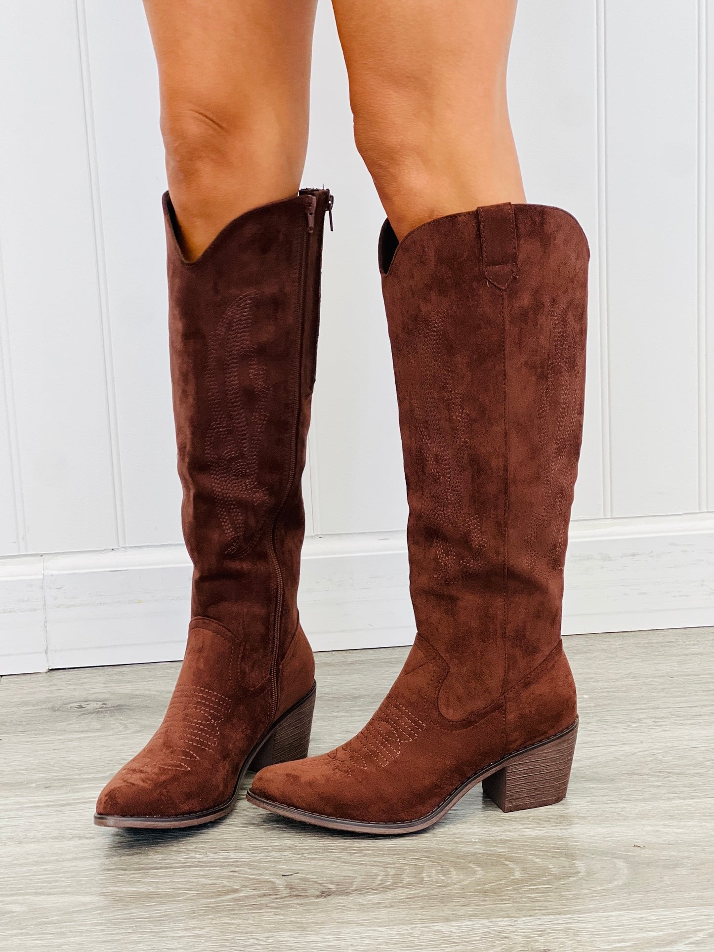Brown Suede Take A Stand Western Boots
