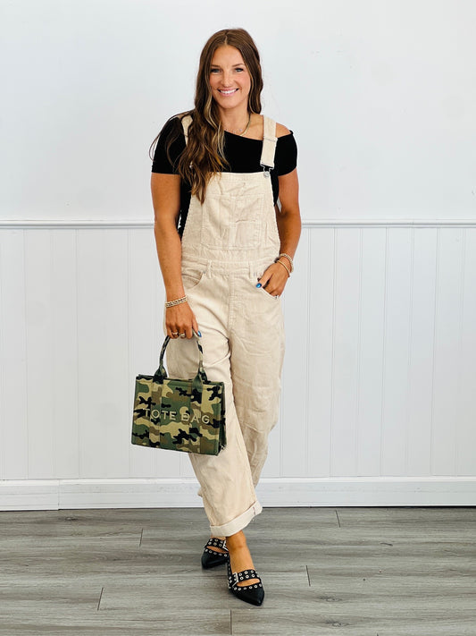Oat Corduroy Barrel Overalls (Reg.)