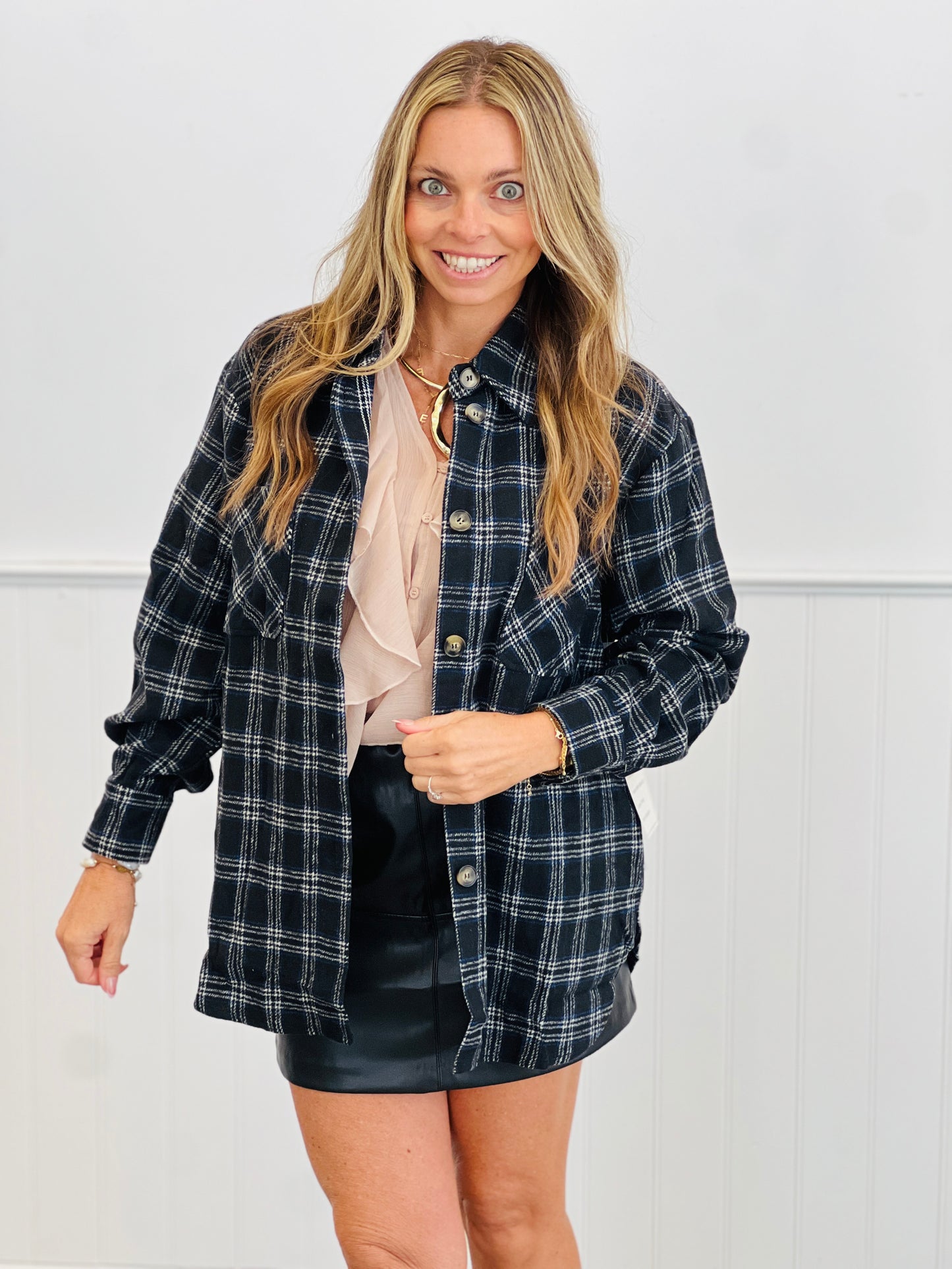 Brushed Flannel Plaid Shacket (Reg.)-2 Colors